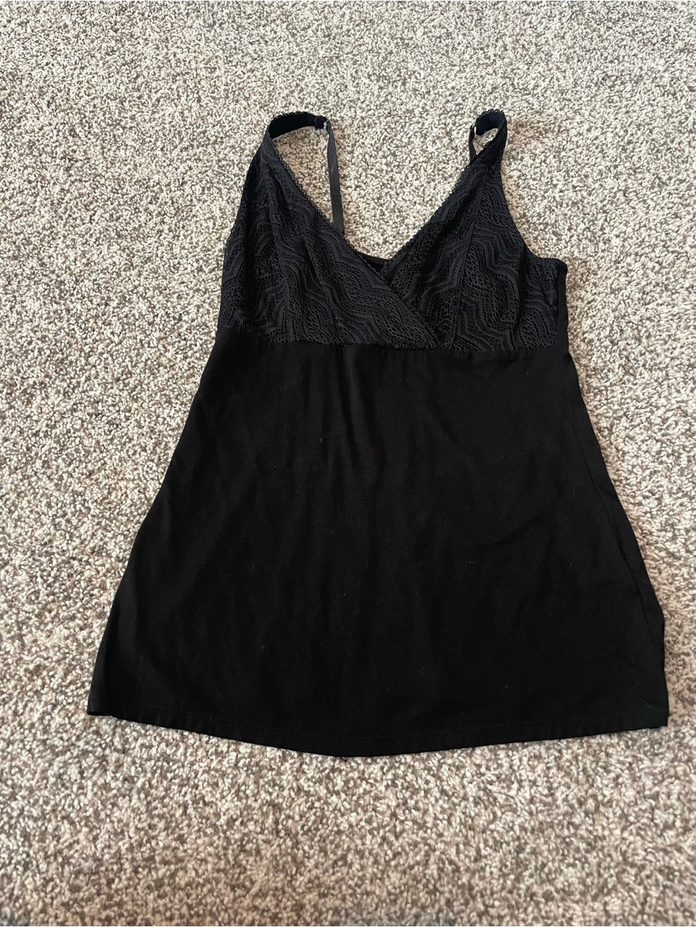 White House Black Market Black Lace-Edge Cami